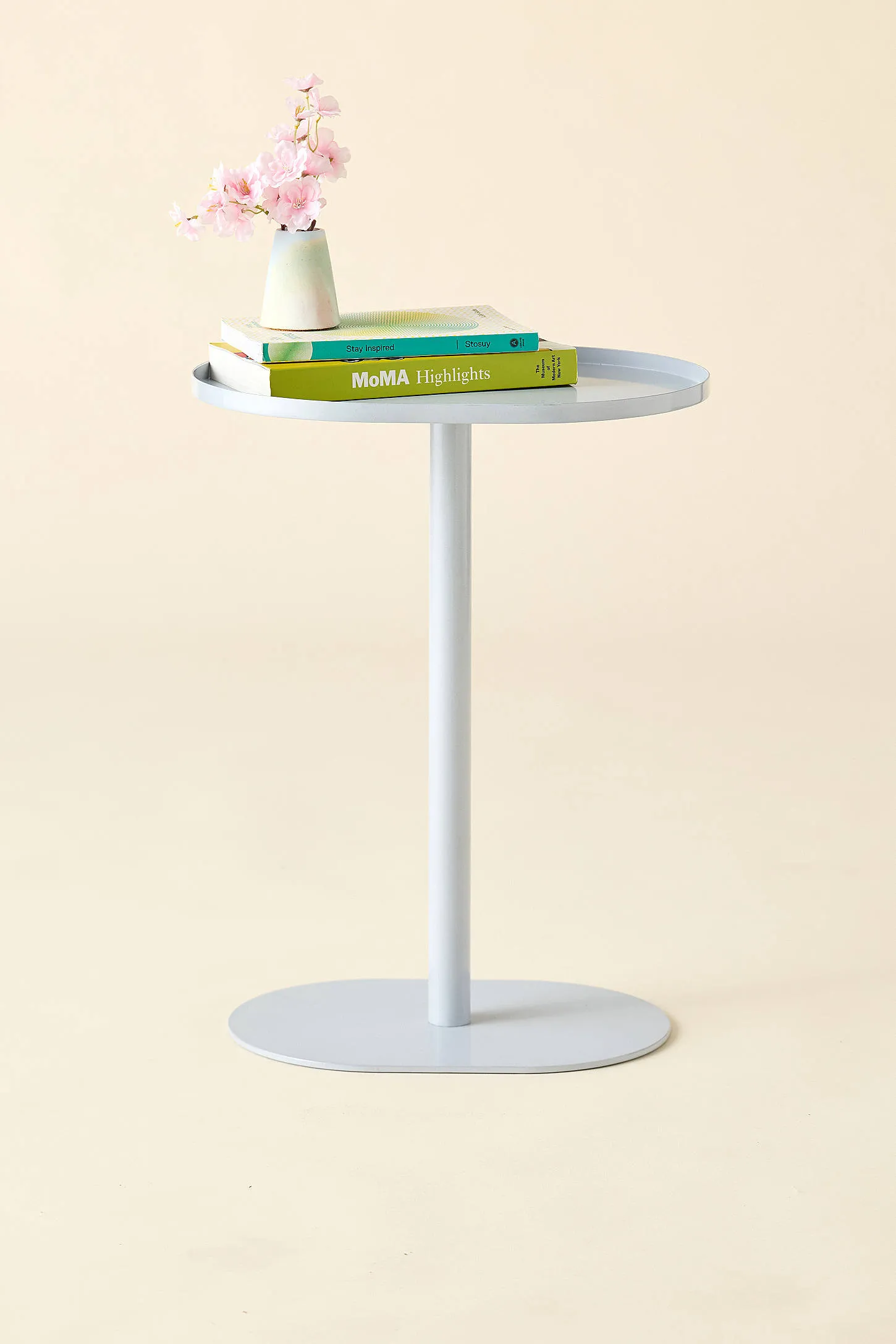 Oval Side Table - Light Blue