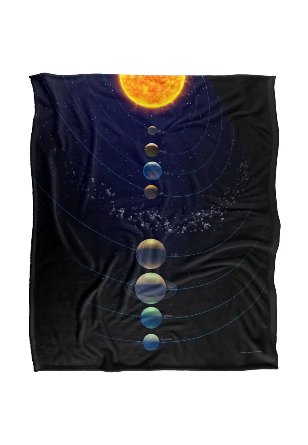 Reinders Solar System Silky Touch Super Soft Throw Blanket 152 X 127 cm in White