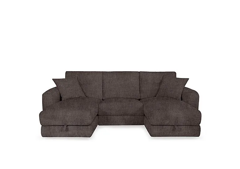 Nest Small Fabric U-Shaped Corner Sofa with Double Storage Chaises