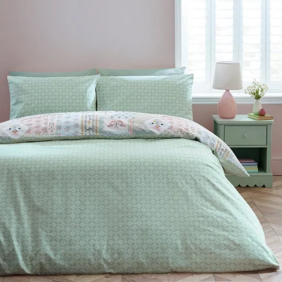 Catherine Lansfield Folk Patchwork Polycotton Duvet Cover & Pillowcase Set 3