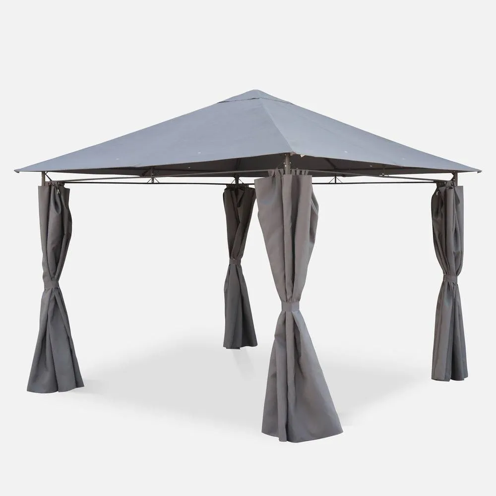 sweeek Heavy Duty 3x3m Gazebo With Curtains in Grey