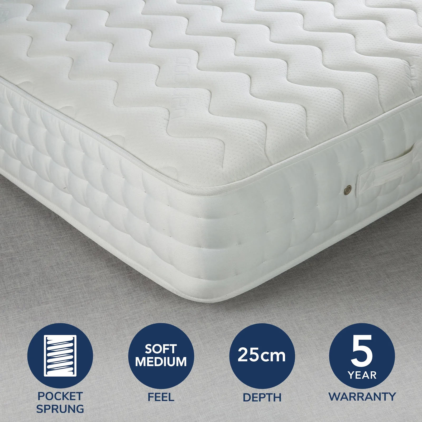 Fogarty Medium Bamboo Anti Allergy 1200 Pocket Sprung Mattress White