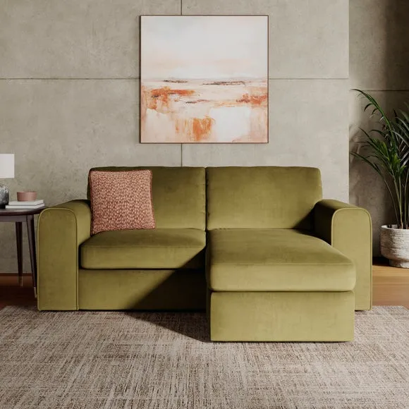 Abel Matte Velvet Reversible Corner Chaise Sofa