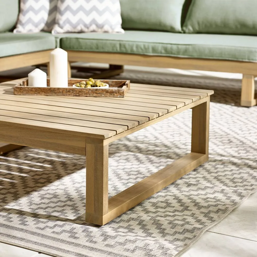 FurnitureboxUK Brisa Solid Wood 5 Seat Outdoor Sofa Set in Green 5