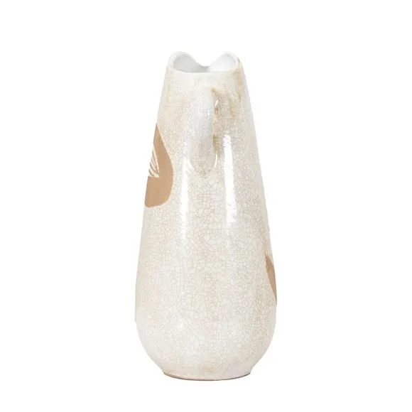 Gallery Direct Raleigh Pitcher Vase Reactive Whtebrown 175x160x370mm, Brown 3