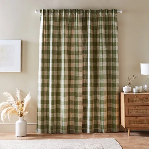 Edited Life Elton Check Unlined Tab Top Curtains 4
