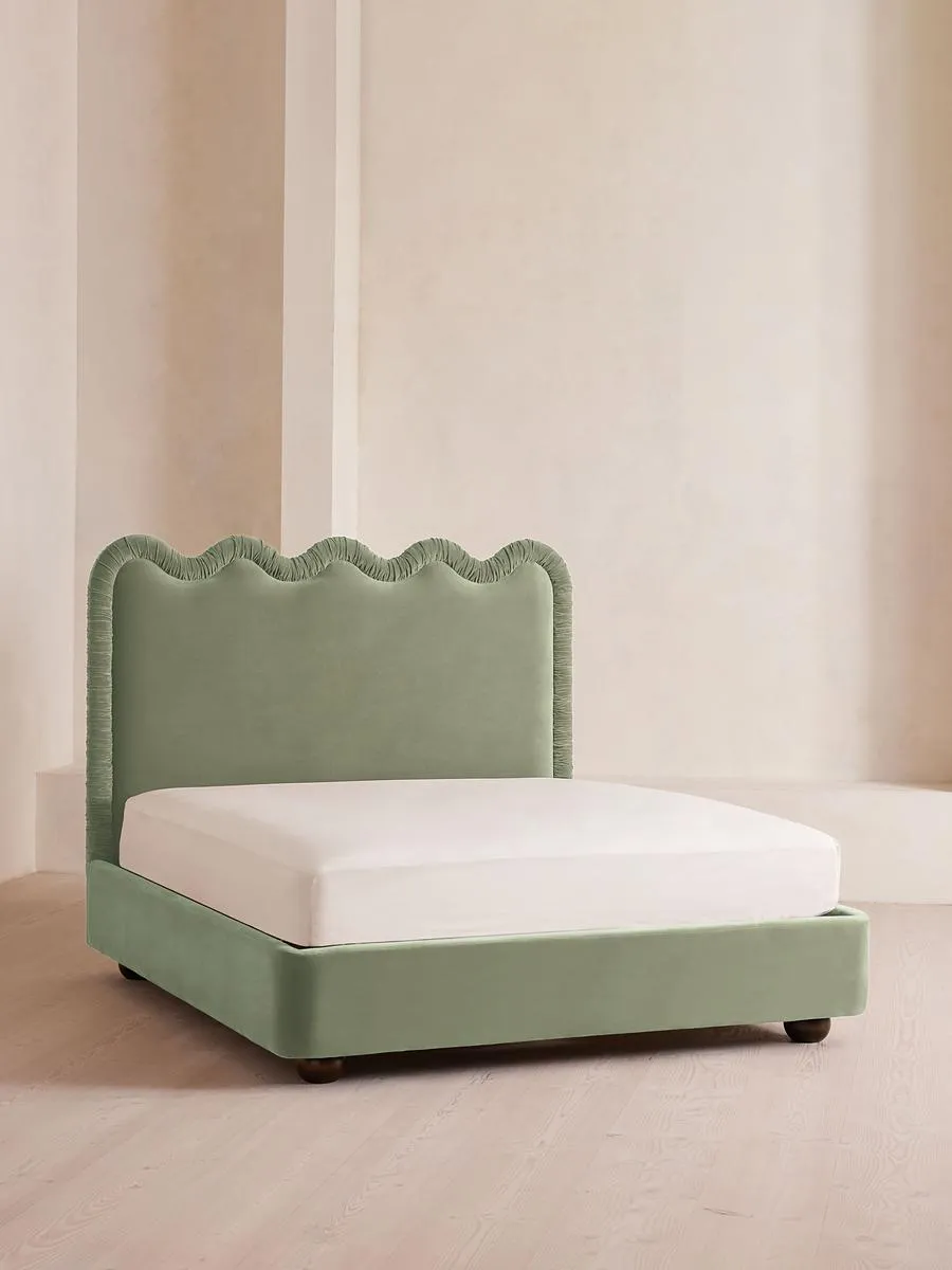 Tristan Bed, Super King, Velvet, Seafoam