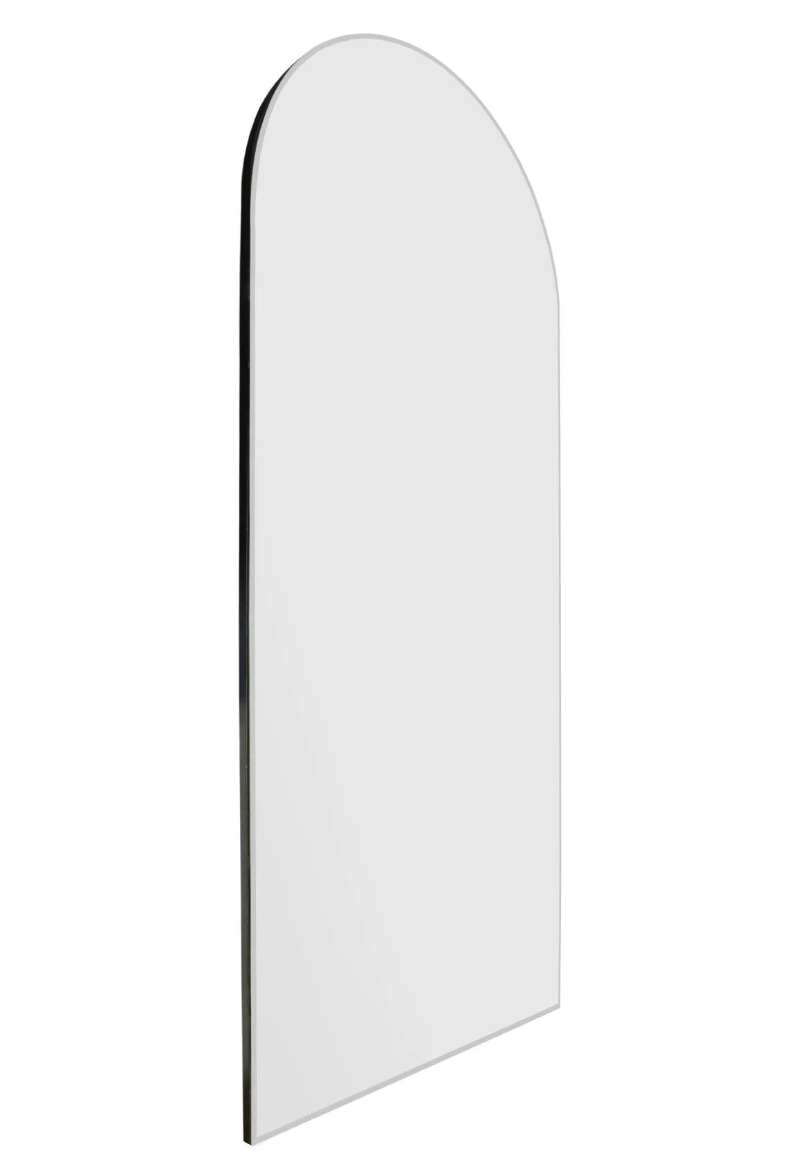 MirrorOutlet The Arcus - Frameless Arched Leaner/Wall Mirror 47" X 20" (120CM X 50CM) in Silver 6