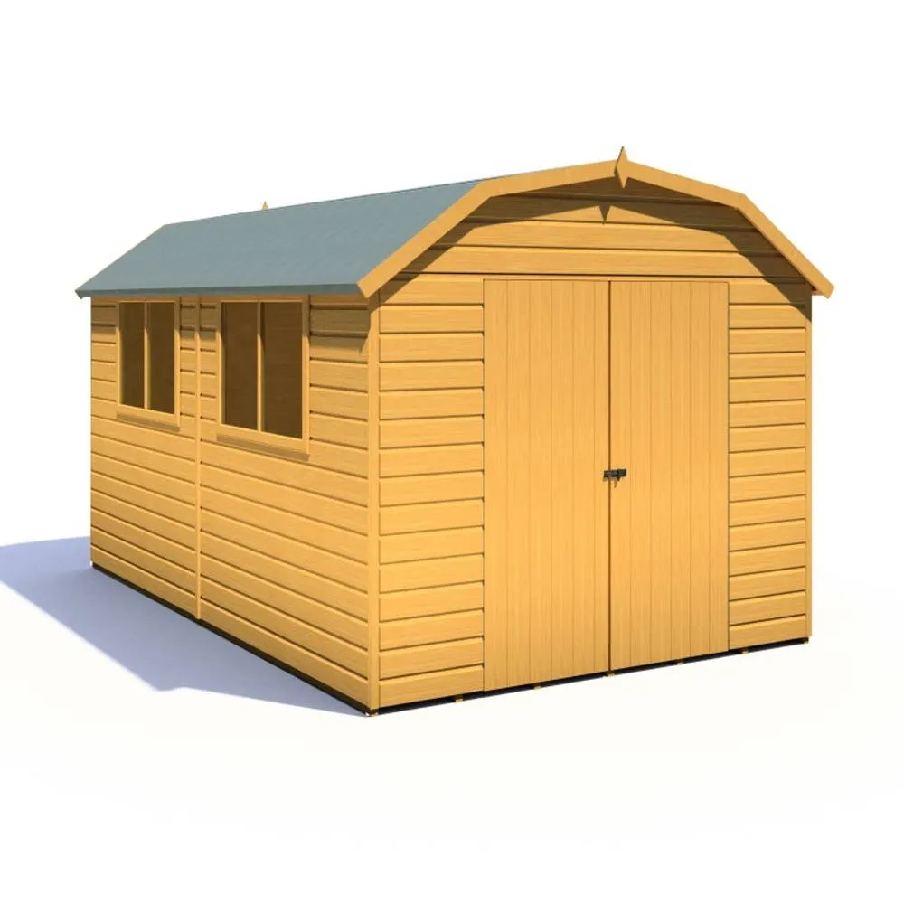 Shires Barn 12x8 DD Premium Sheds - L257.4 x W371.4 x H225.6 cm in Light Tan 2