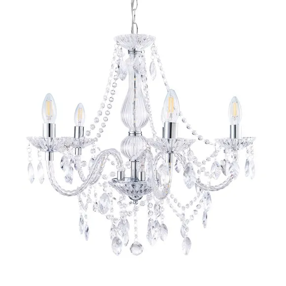 Marie Therese Chrome Integrated LED 5 Light Chandelier 5