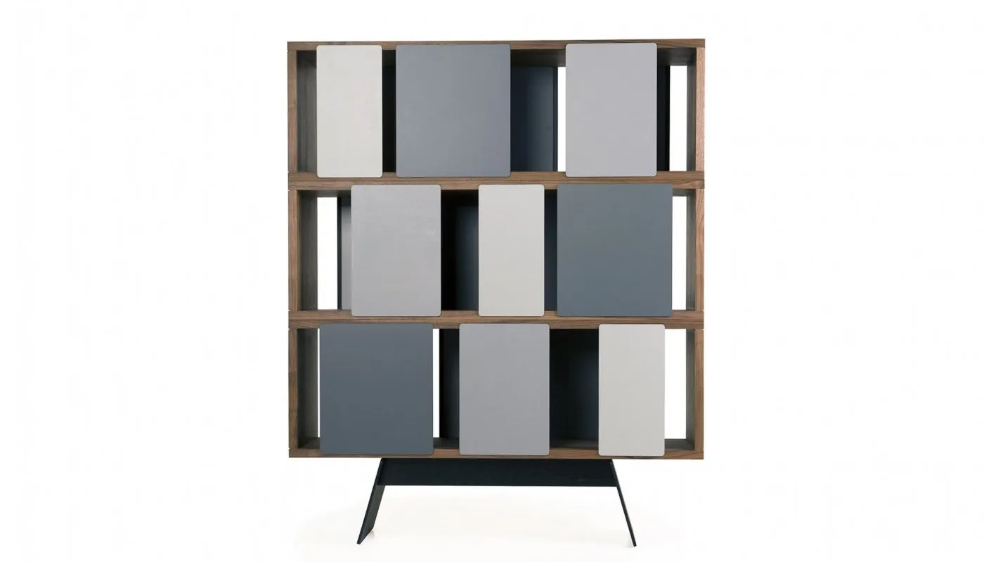De La Espada Different Trains Narrow 3-Tier Cabinet Walnut 1