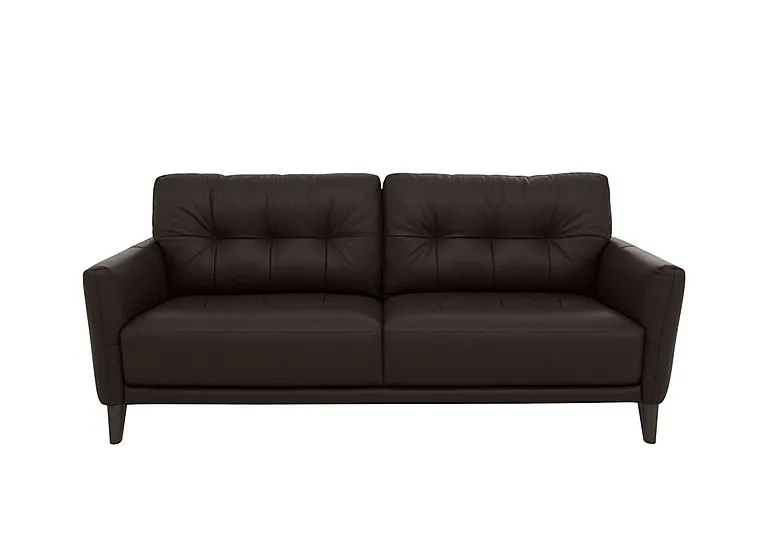 Uno Leather 3 Seater Sofa - Dark Chocolate