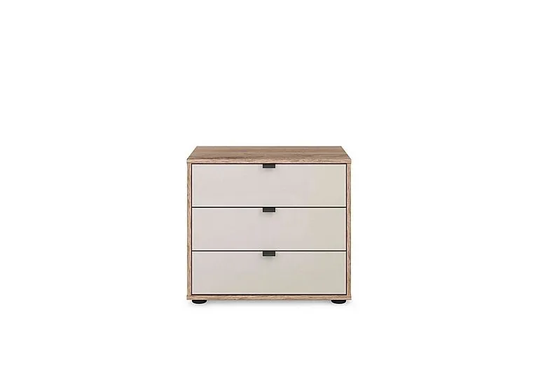 Hong Kong 3 Drawer Bedside Cabinet with Glass Drawers