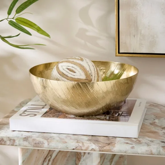 Gold Textured Aluminium Bowl