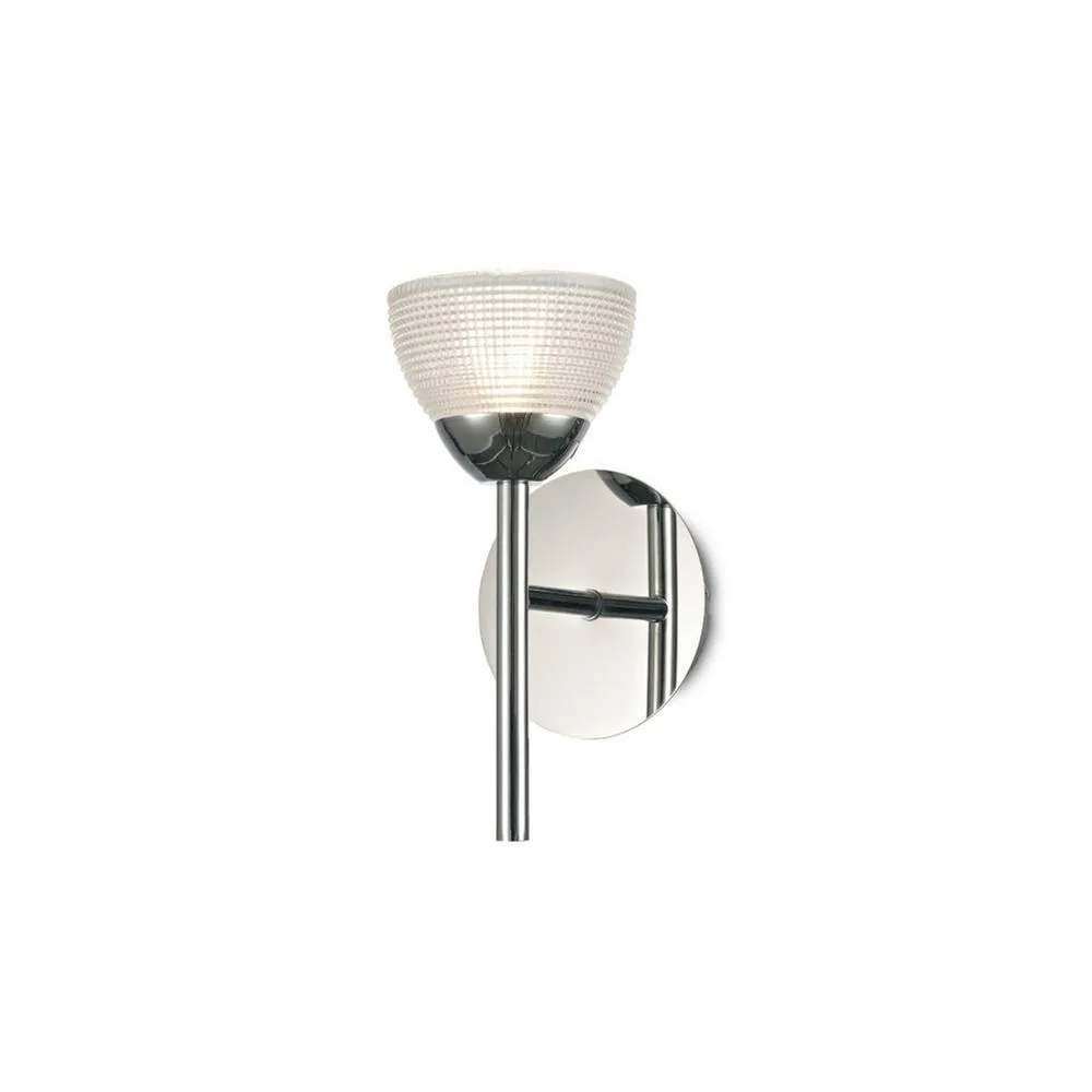 Netlighting Avalon 1 Light G9 Wall Lamp Polished Chrome with Clear Prismatic Glass in Grey