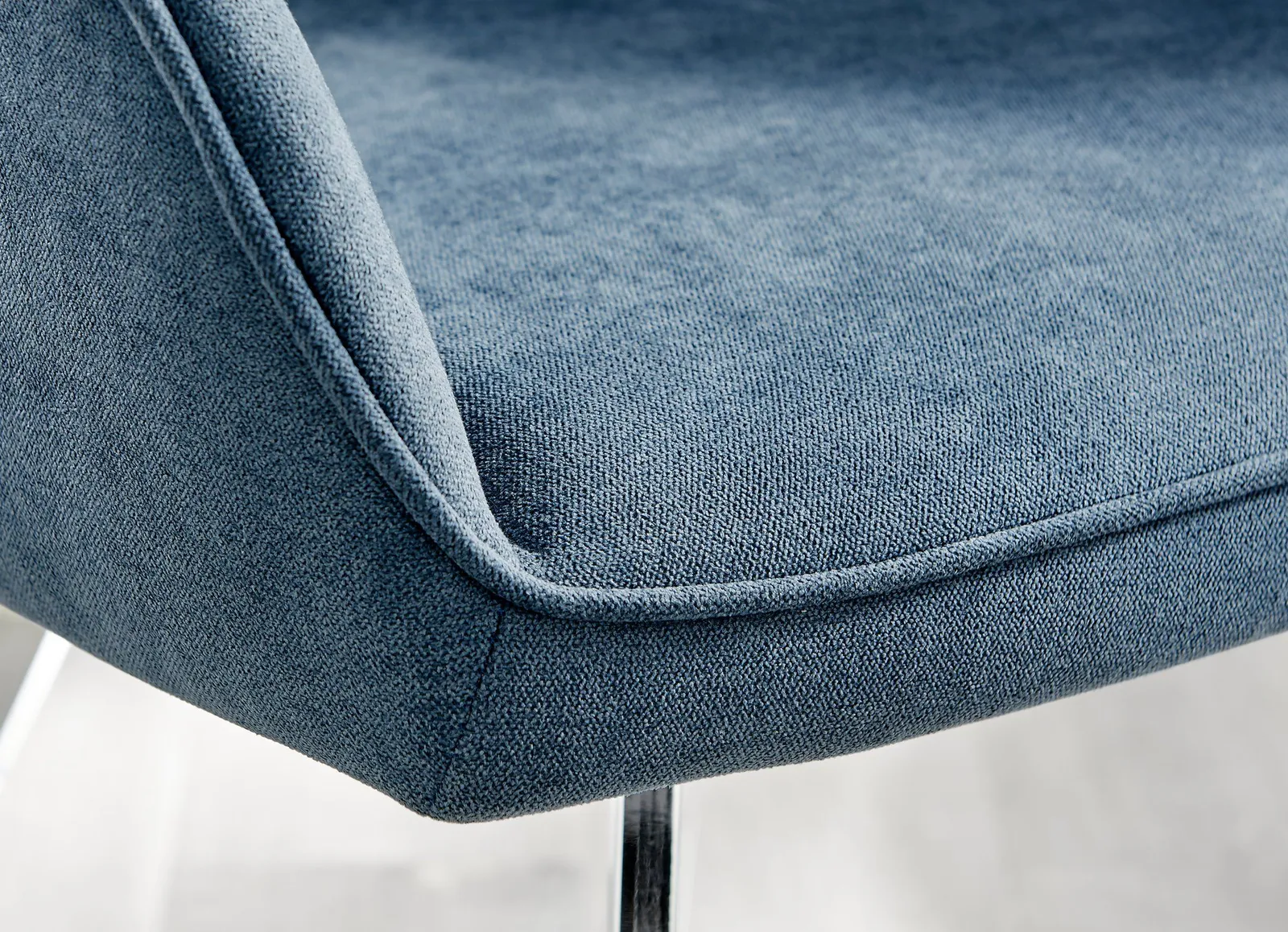 FurnitureboxUK Set of 2 Falun Deep Padded Dining Chairs Upholstered in Soft & Durable Fabric With Silver Chrome Legs in Blue 4