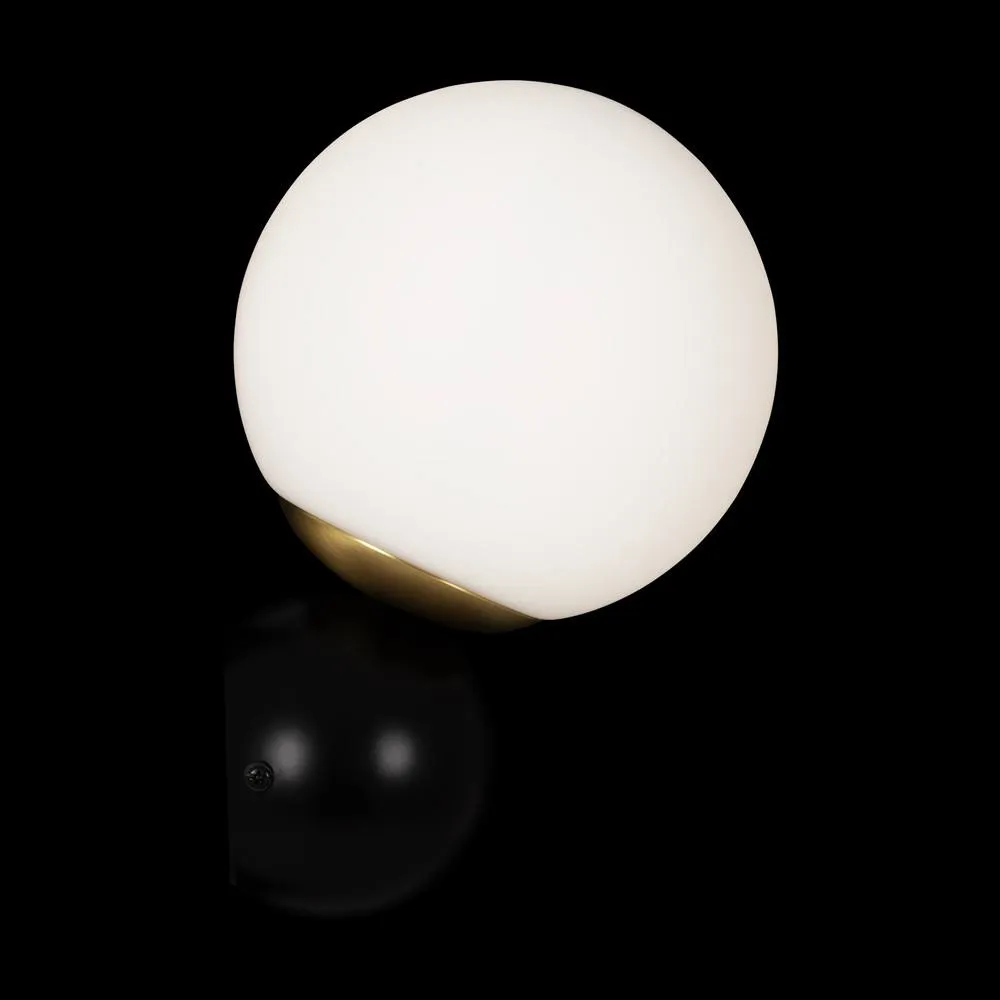 Netlighting Nostalgia Modern Wall Lamp Matt Gold Glass Shade 4