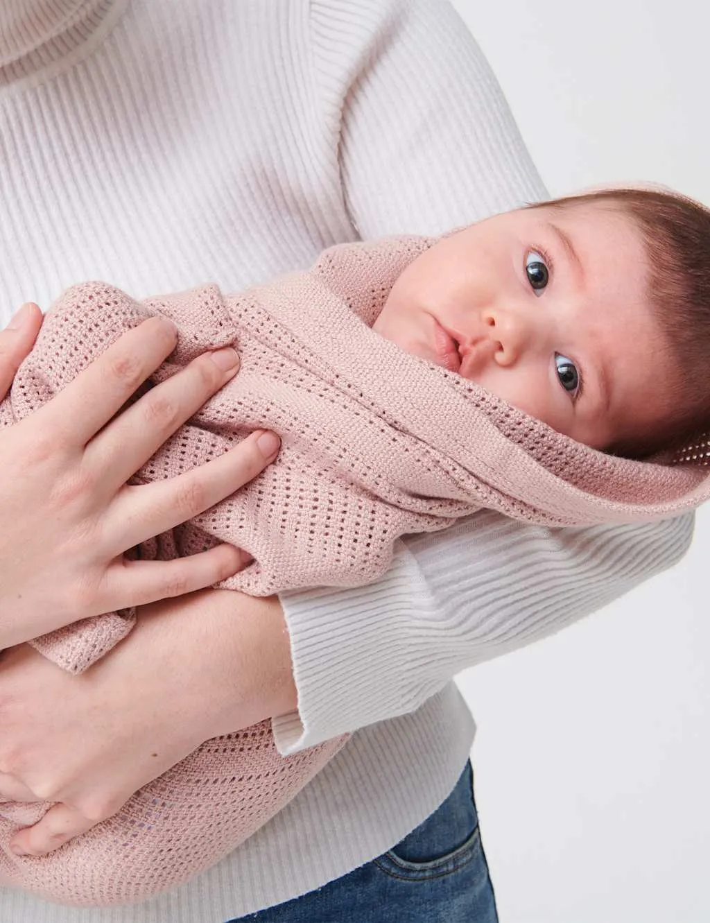 MORI Cotton Blend Cellular Blanket Pink