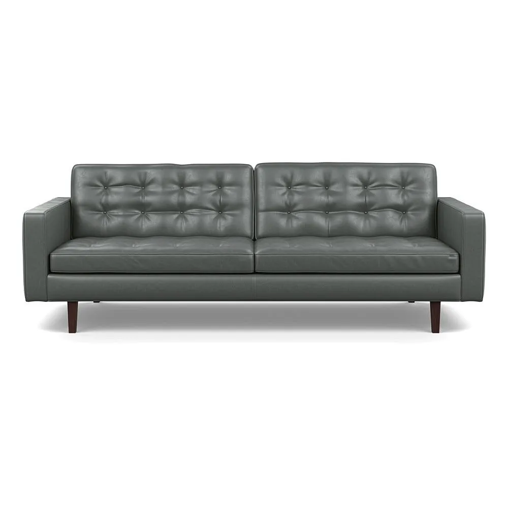 Heal's Hepburn 4 Seater Daino Leather Steel Wenge Feet 1