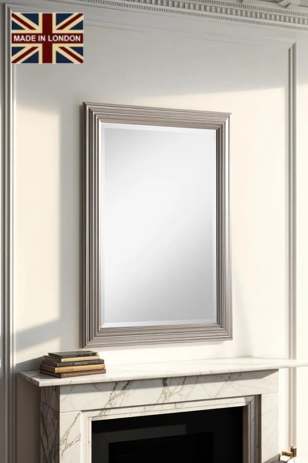 Yearn Mirrors Silvery Champagne Rectangular Mirror 128.5x105.5cm in Silver