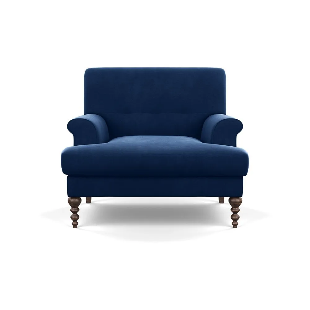 Scp Oscar Formal Armchair Velvet Midnight Walnut Feet 1
