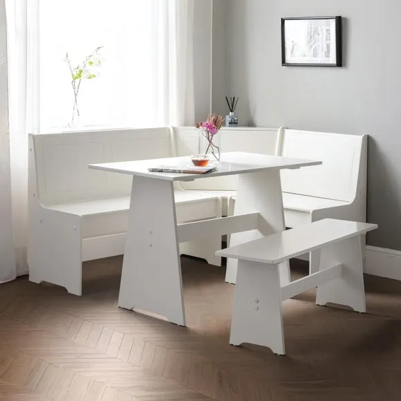 Newport 4 Seater Rectangular Corner Dining Table with Bench 1
