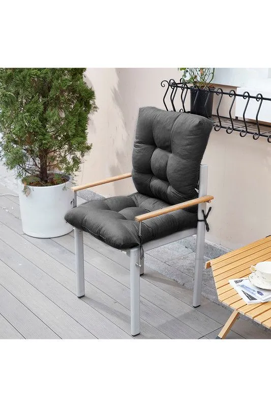 Garden Sanctuary 50x110cm Garden Cushion Rattan Chair Pad in Dark Grey