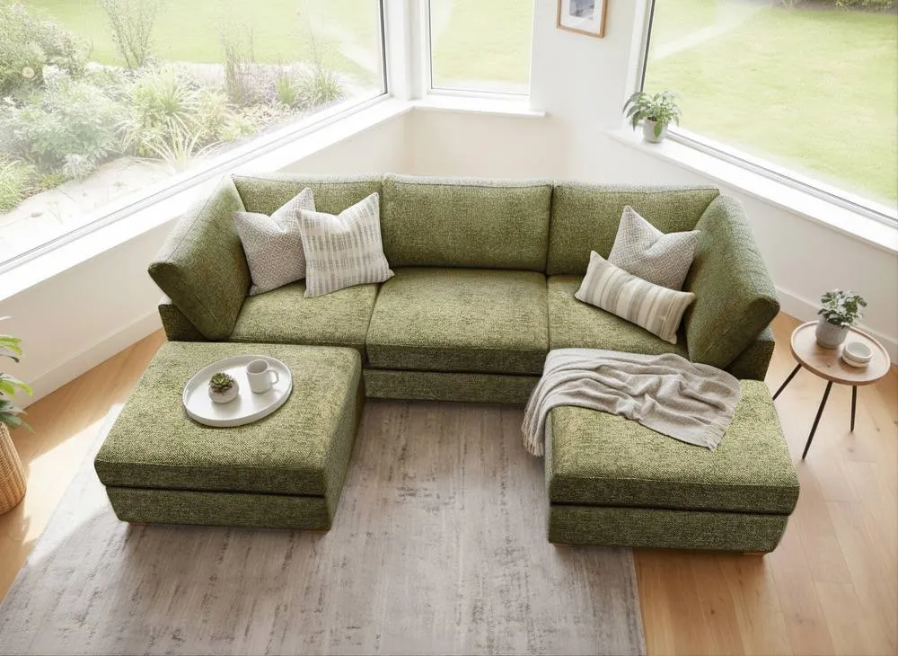 The Great Sofa Company Hyde U Shape Corner Sofa in Olive 6