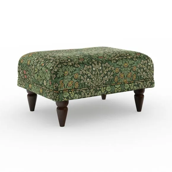 Jolene William Morris Blackthorn Print Velvet Footstool 6