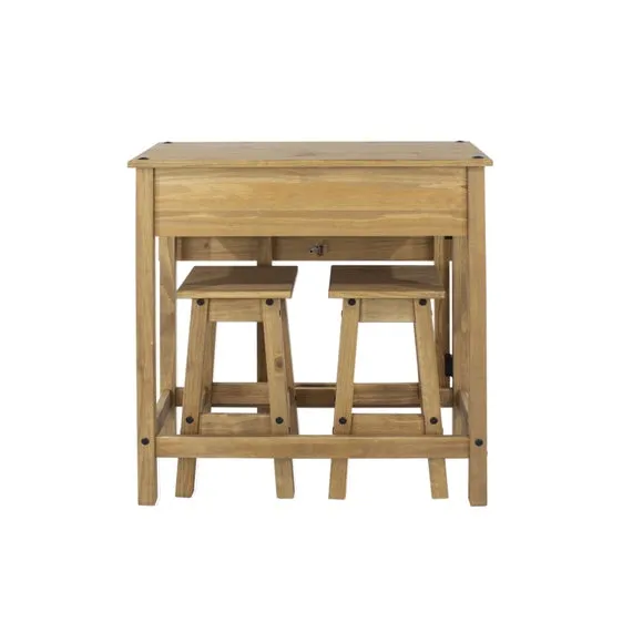 Corona 2 Seater Rectangular Drop Leaf Dining Table with 2 Chairs 2