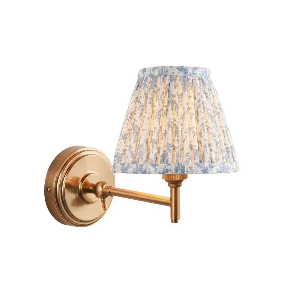Netlighting Step Fold Wall Light Blue Fabric Leaf Shade 16cm B22