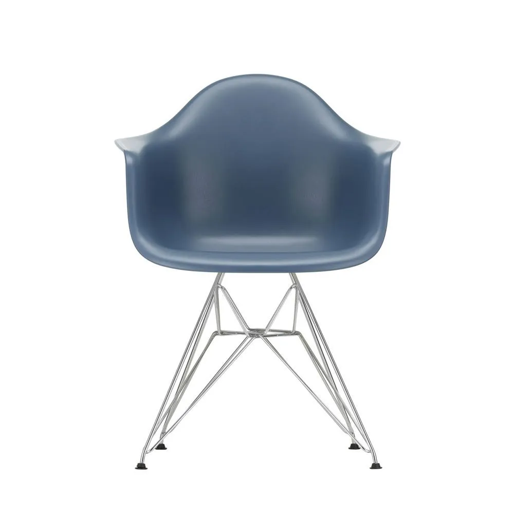 Vitra Eames DAR Armchair New Height Sea Blue Chrome Base