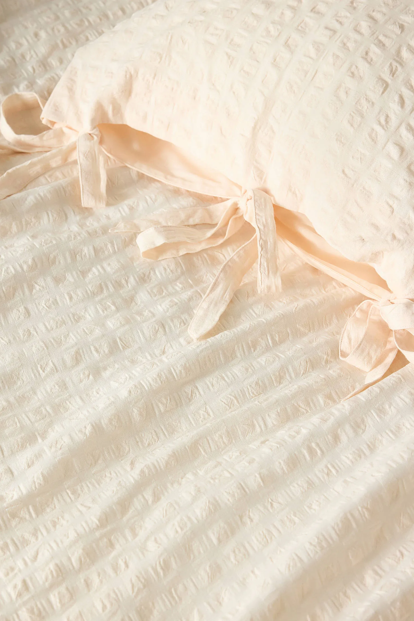 Pink Seersucker Duvet Set - Pink 4