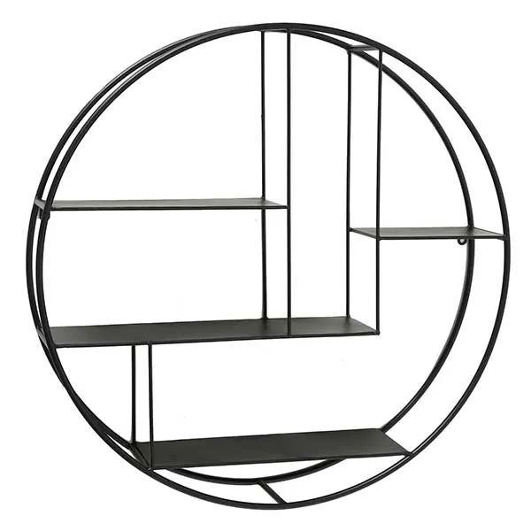 Black Round Wall Shelf  Black