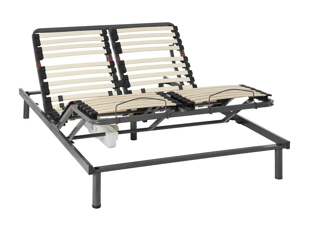 Vente-unique Electric Adjustable Slatted Bed Base - 5 Sleeping Surfaces - 140 X 200 in Black 2