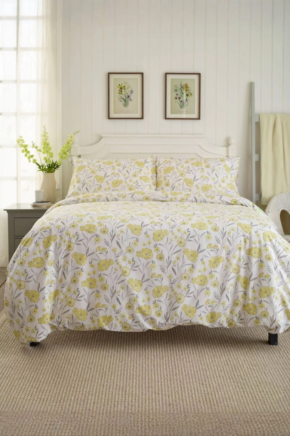 Deyongs Mellow Cotton Printed Duvet Set in Yellow