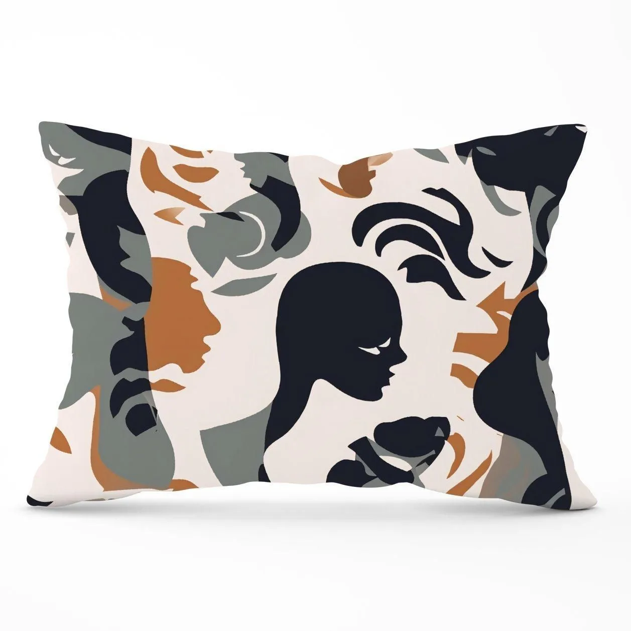 Warren Reed - Designer Abstract Grey Brown Silhouette Cushions