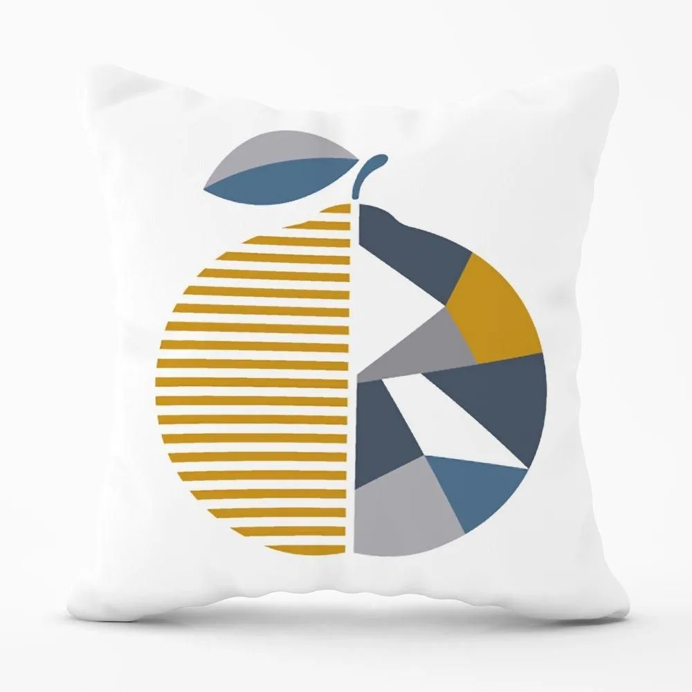 Warren Reed - Designer Geometric Orange Cushions in Yellow