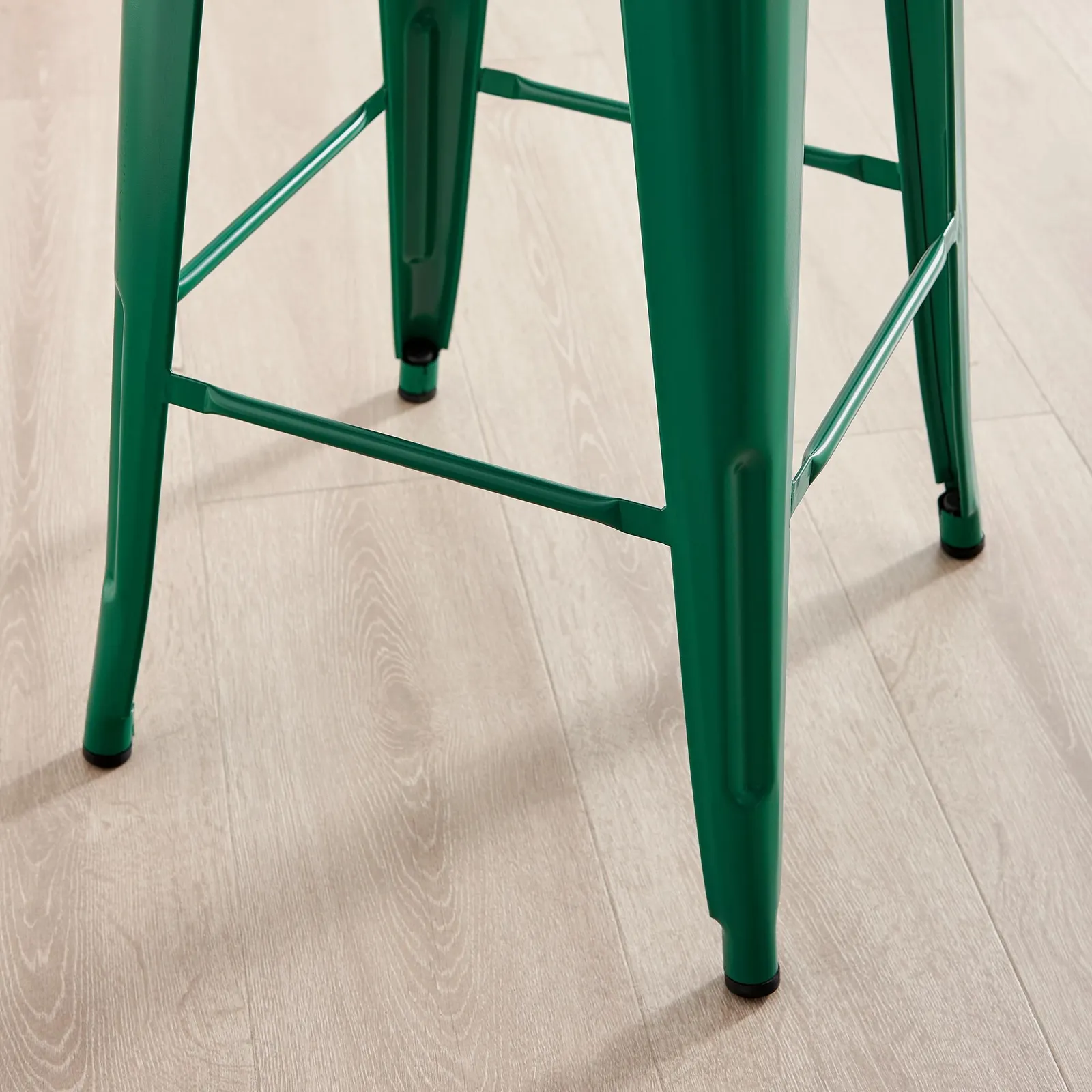 FurnitureboxUK Set of 2 Colton 'Tolix' Style Metal Stackable Retro Industrial Bar Stools in Green 4