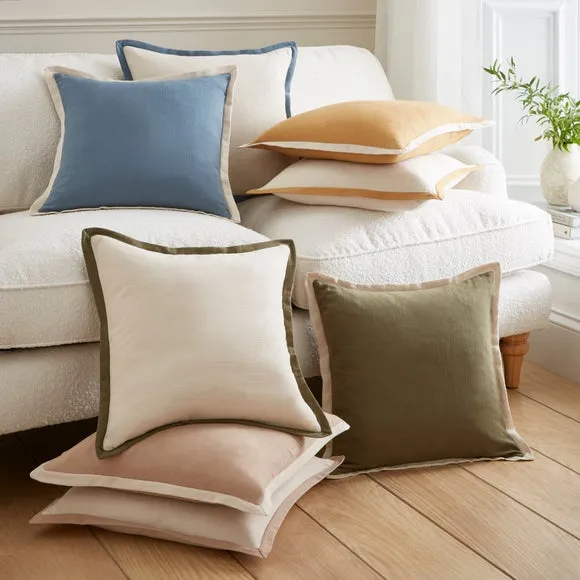Natural Oxford Edge Square Cushion 5