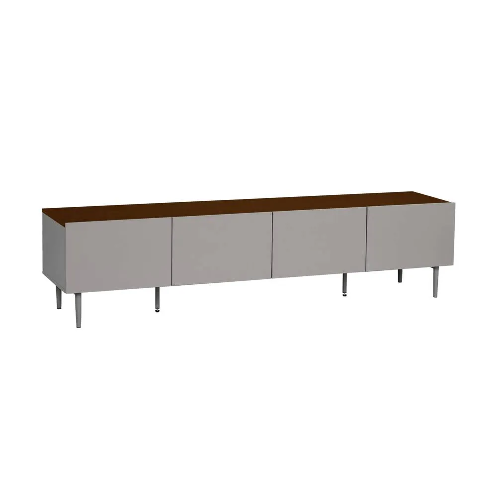 sweeek TV stand metal with wood decor 4 doors 180 cm in Grey 2