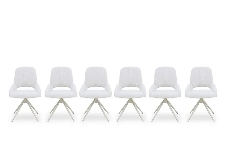 Pebble Set of 6 Swivel Dining Chairs