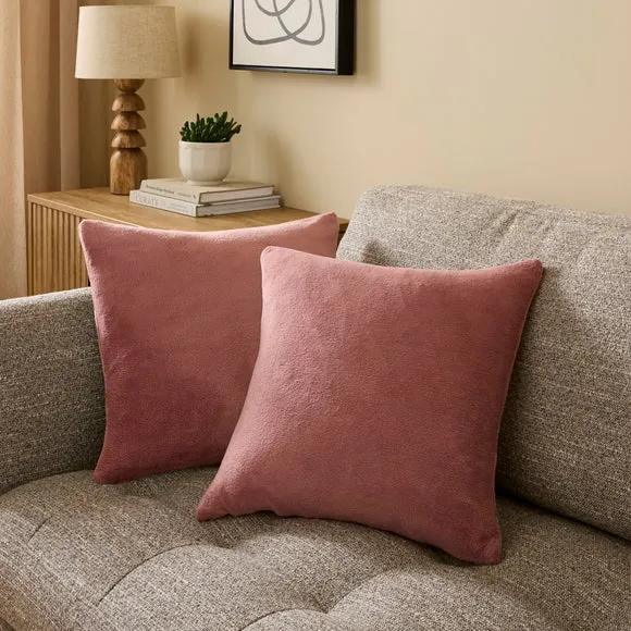 Set of 2 Fleece Square Cushion Covers