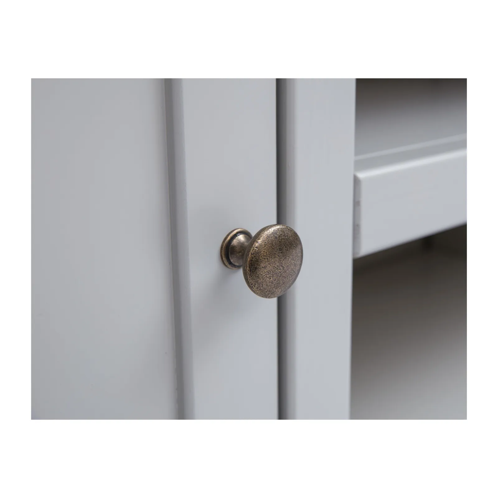 Cabinet Bits Bomporto Light Grey 2 Door TV Cabinet Brass Knob 6