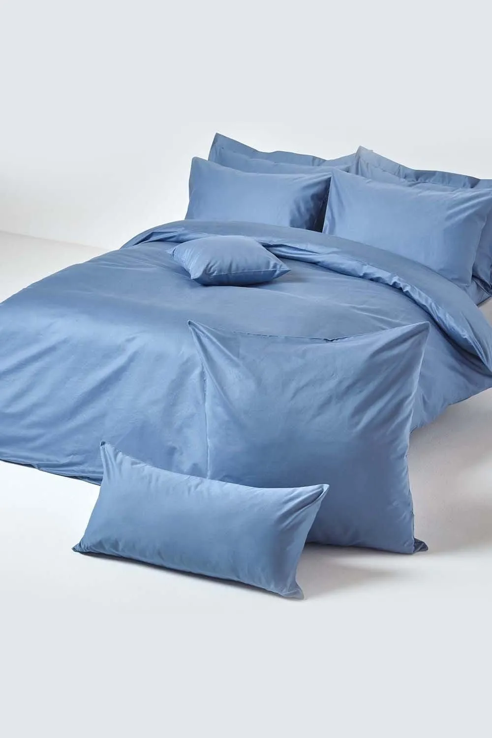Homescapes Continental Egyptian Cotton Pillowcase 1000 TC, 80 x 80 cm in Blue 4