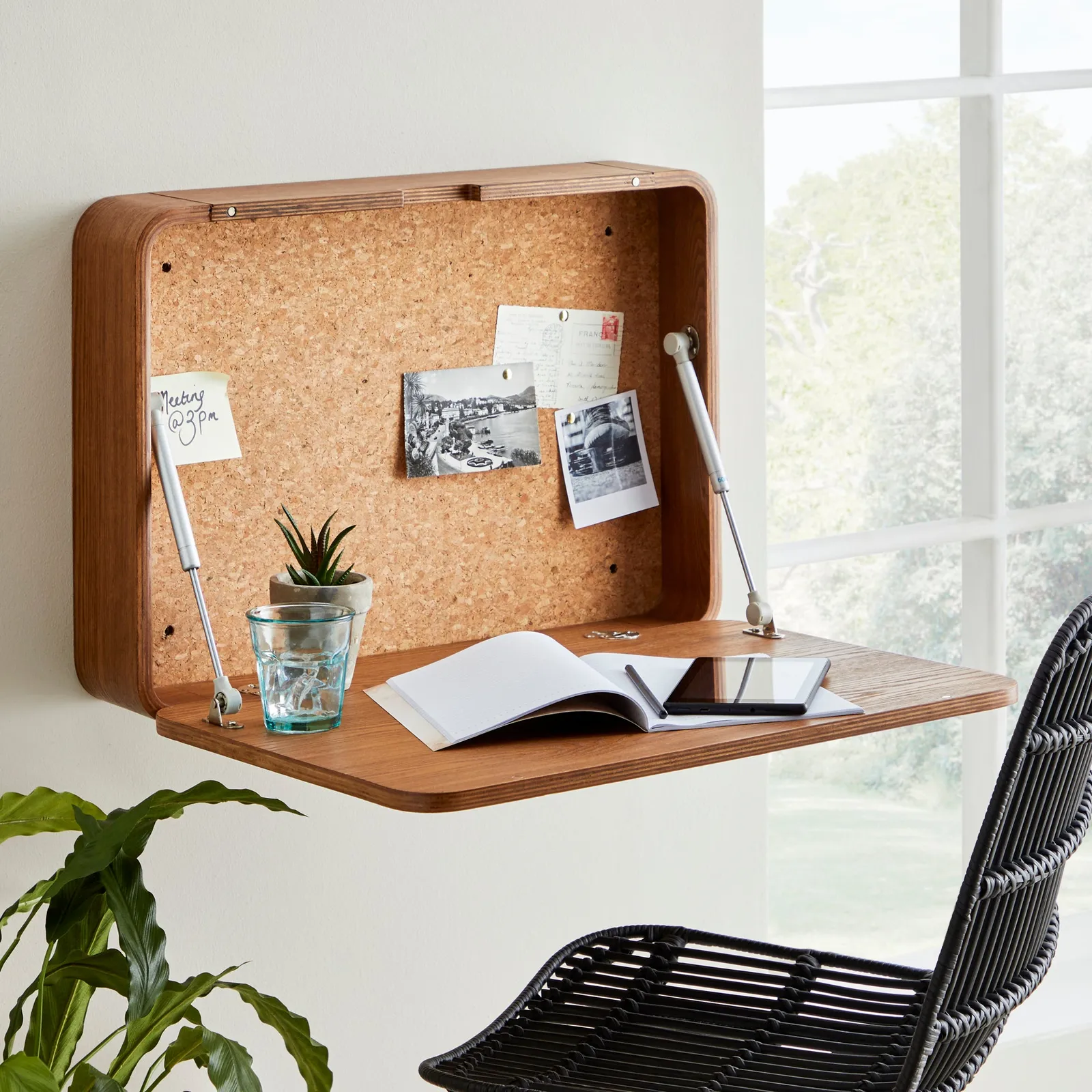 Elements Bent Ply Wall Mounted Desk Brown