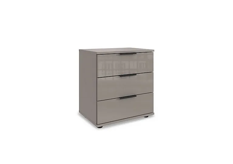 Antoni 3 Drawer Decor Bedside Cabinet with Glass Drawers