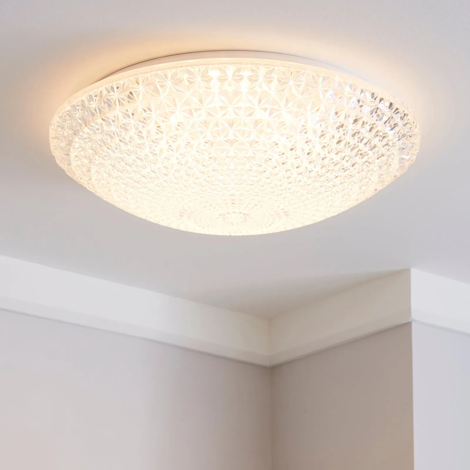 Termoli 40cm LED Flush Ceiling Fitting Clear