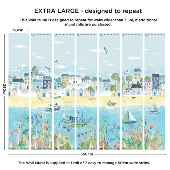 Coastal Town Wall Mural 4