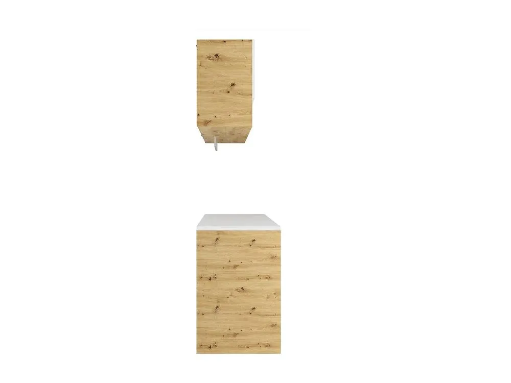 Vente-unique Utility Room Units for Washing Machine With Worktop - W182 Cm - White in Light Oak 6